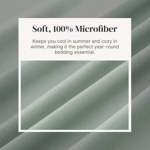 Miniatura 5 de Modern Threads - Sábanas lisas de microfibra suave, sábanas de microfibra de lujo, incluye sábana encimera, sábana bajera con bolsillos profundos