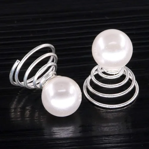 Miniatura 4 de Vpang 12 horquillas en espiral para el cabello, espirales, espirales, pinzas para el cabello para boda, novia, diamantes de imitación de perla, Tipo