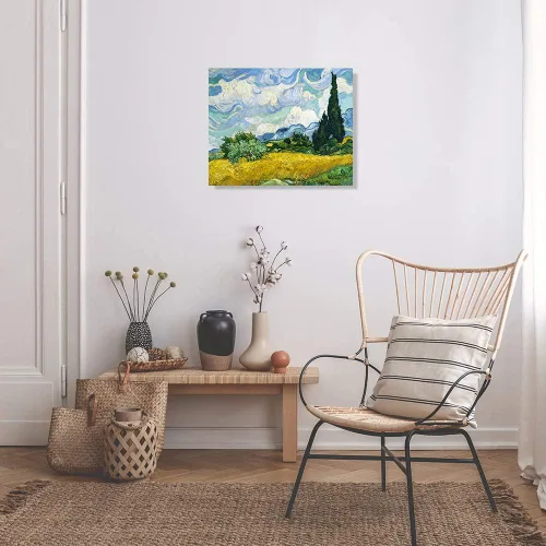 Miniatura 4 de A&T ARTWORK Campo de trigo con cipreses de Van Gogh Las reproducciones de arte clásico mundial, impresiones en lienzo giclée para decoración