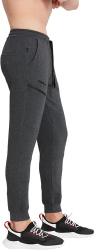 Miniatura 9 de BROKIG Men's Joggers Tapered Athletic Pants Double Zipper Pockets Slim Fit Workout Sweat Pants Casual Gym Running Bottom
