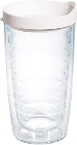 Miniatura 66 de Taza de viaje Tervis de doble pared transparente y colorida con tapa fabricada en Estados Unidos mantiene las bebidas frías y calientes, 24 onzas