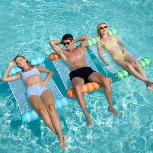 Sloosh Paquete de 3 hamacas inflables para piscina, hamacas de agua, accesorios multiusos para piscina (silla, silla, hamaca, flotador) para
