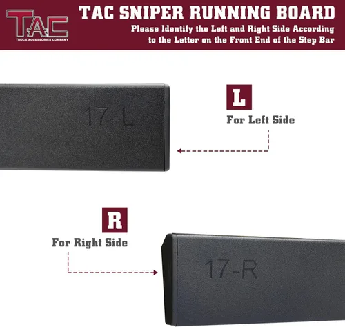 Miniatura 8 de TAC Sniper Estribos Compatibles con Toyota Tacoma 2005-2023 Camioneta Doble Cabina Caída de 4" Textura Fina Escalones Laterales Negros Barras Nerf