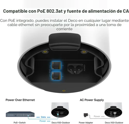 Miniatura 6 de TP-Link Deco WiFi exterior (X50-Outdoor) - AX3000 WiFi de doble banda 6, puertos Gigabit duales, resistente a la intemperie, funciona con malla