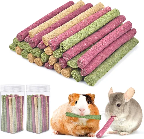Miniatura 10 de ERKOON Timothy - Palitos de heno, juguetes masticables de conejo para dientes, palitos molares naturales, golosinas para conejitos, conejillos