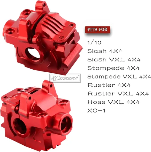 Miniatura 2 de Caja de transmisión Actualizaciones de caja de cambios para 1/10 Slash Stampede Rustler Hoss VXL 4X4 XO-1, carcasa diferencial de aluminio delantera