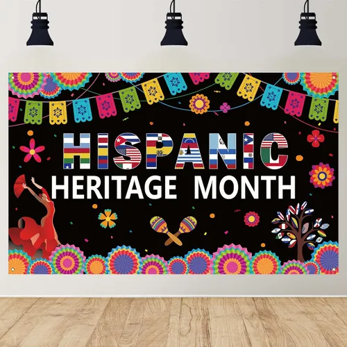 Decoraciones del mes de la herencia hispana, pancarta latinoamericana, decoraciones para el aula española, decoraciones del mes nacional de la