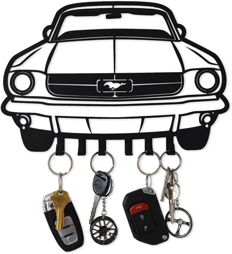 Miniatura 27 de MOOH Llavero de metal para automóvil con 6 ganchos, decoración única de pared para hombres y mujeres, decoración de cueva de hombre genial