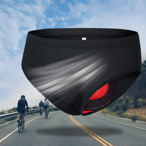 Miniatura 4 de ERYUE Ropa interior de bicicleta, ropa interior de bicicleta para hombre, calzoncillos acolchados para bicicleta, ropa interior de ciclismo, Negro