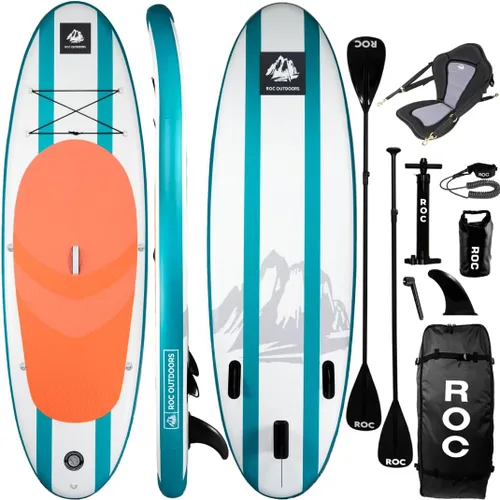 Miniatura 25 de Roc Tabla de remo inflable con accesorios de tabla de remo de SUP de alta calidad, diseño amplio y estable, cubierta antideslizante y cómoda