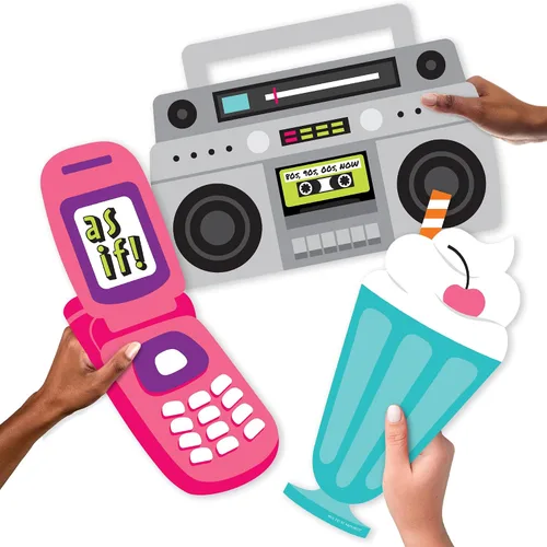 Miniatura 5 de Big Dot of Happiness A través de las décadas – Batido, teléfono abatible y decoración de caja de auge – Decoración de los años 50, 60, 70, 80 y 90
