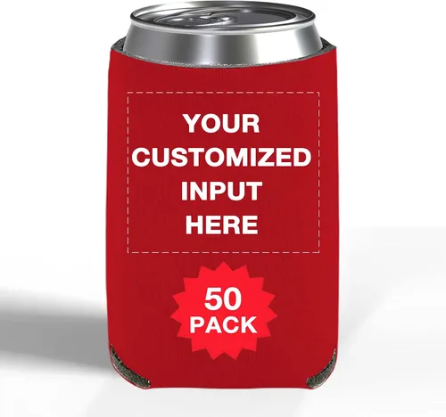 Miniatura 66 de Enfriadores de cerveza personalizados con manga de lata, 20 unidades, enfriador de latas personalizado con logotipo de foto para bodas, pesca, Negro