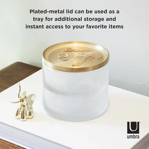 Miniatura 21 de Umbra Tesora - Joyero de dos niveles con tapa extraíble, organizador de joyas