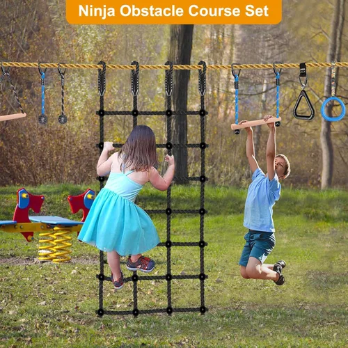 Miniatura 3 de Red de carga de escalada para niños al aire libre, 30 x 75 pulgadas, red de escalada resistente sin nudos para juego de columpios, casa de árboles