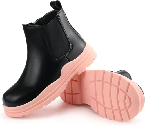 Miniatura 6 de brooman Botas Chelsea para niños y niñas, botines con cremallera