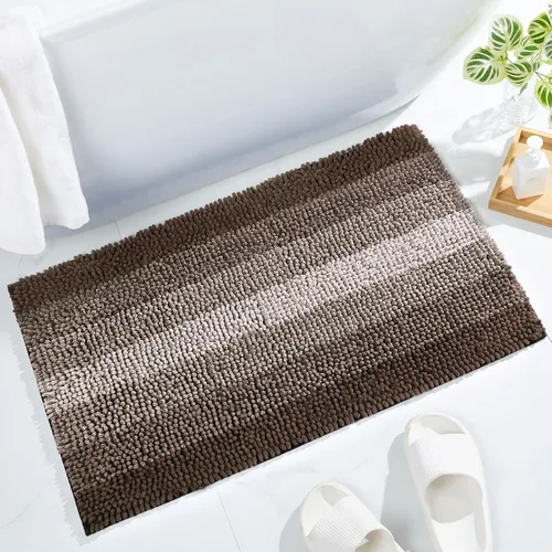 Miniatura 23 de Gibelle Alfombras Azules para Baño, Alfombra de Baño de Chenilla de Lujo, Alfombra Pequeña Antideslizante para Ducha y Alfombras para el Suelo