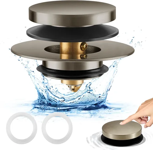 Miniatura 10 de Tapón de Desagüe de Bañera, Tapón de Bañera/Tapón de Bañera para Desagües de Bañera de Punta de Pie/Palanca de Activación/Levantar y Girar, Tapones