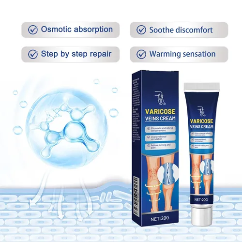Miniatura 7 de Crema para venas varicosas para piernas, pies y tobillos, crema para el cuidado del edema, mejora la apariencia de la piel y las molestias, alivia