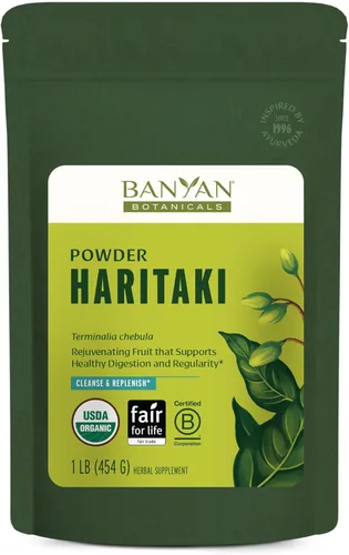 Miniatura 8 de Polvo Haritaki orgánico USDA, terminalia chebula, desintoxicación y rejuvenecimiento, de la marca Banyan Botanicals, Organic Haritaki 1/2 Lb, 1