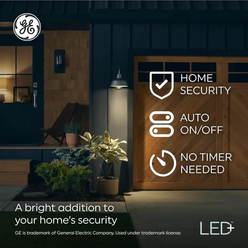 Miniatura 5 de GE LED+ CA11 - Bombillas LED para exteriores del atardecer al amanecer, luces de seguridad automáticas encendido/apagado, luz del día, base Luz