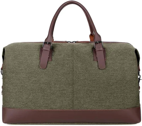 Miniatura 2 de Wohlbege Bolso de viaje de gran capacidad para hombre, bolso cruzado de fin de semana, bolso de mensajero de hombro para hombre, bolso de lona