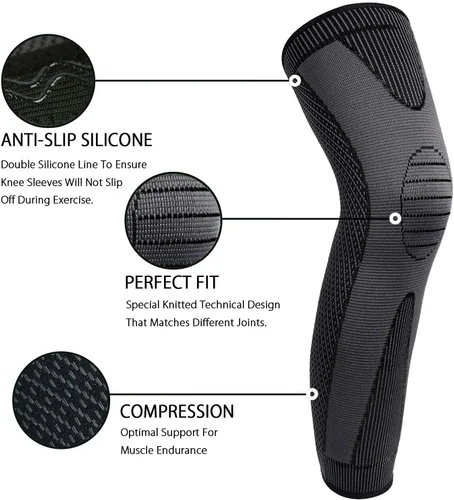 Miniatura 7 de SKDK - Perneras de compresión para proteger piernas y rodillas, para hombres y mujeres, baloncesto, artritis, ciclismo, fútbol, reducir las venas