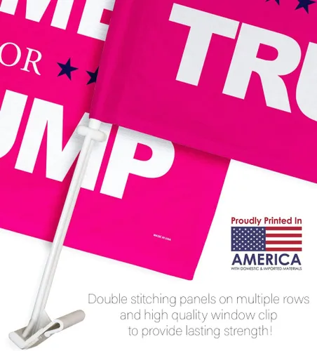 Miniatura 3 de Banderas americanas para Trump, para mujer, para decoración de ventanas, soporte de montaje pequeño Pro-Trump 2024 MAGA Bandera para Carros