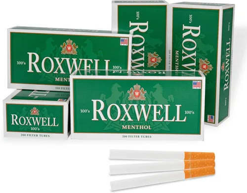 Miniatura 12 de Roxwell - Tubos para cigarrillos tamaño King – 1000 unidades – 5 cajas de 200 tubos – Filtros blancos de extracción suave – Tubos preenrollados