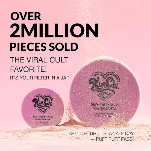 Miniatura 2 de Kimchi Chic Beauty Puff Puff Pass Set y polvo fijador Bake para maquillaje, borla de polvo facial suelto extra esponjoso, maquillaje facial suave