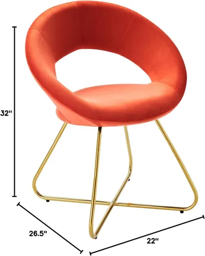 Miniatura 2 de Modway Moday Nouvelle - Juego de 2 sillas de comedor de terciopelo de alto rendimiento, color azul dorado