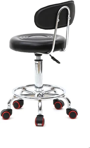 Miniatura 4 de Taburete giratorio para salón con soporte de espalda, taburete hidráulico ajustable con respaldo para masaje de belleza peluquero tatuaje