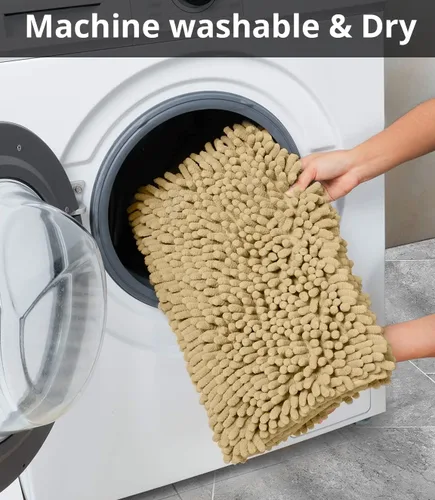 Miniatura 7 de Alfombras de baño, extra suaves y absorbentes, antideslizantes, felpilla de lujo, alfombras de felpa para bañeras, ducha y debajo del fregadero