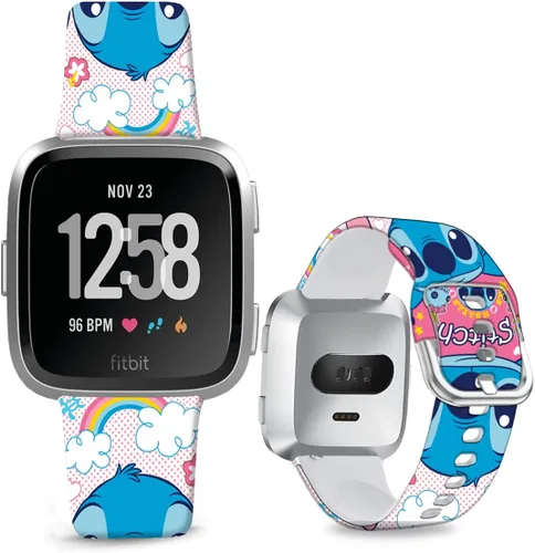 Miniatura 15 de Correas de reloj de silicona suave compatibles con Fitbit Versa 2/Versa/Fitbit Versa Lite/SE, correa de repuesto con bonito patrón floral de 0.98