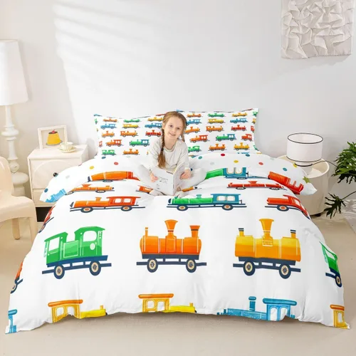 Miniatura 12 de Feelyou Race Car Duvet Cover Twin Size Boys Girls Speed Sports Car Bedding Set Breathable Soft Racing Comforter Cover 2Pcs Black White Checked