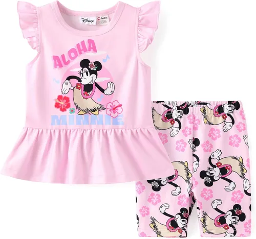 Miniatura 23 de Disney Minnie Mouse - Conjunto de sudadera con manga larga y leggings de princesa Frozen, Marvel para niñas pequeñas, 2 piezas, tallas 2-6 años