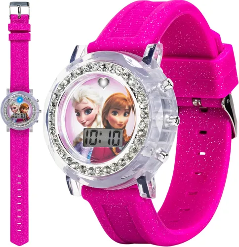 Accutime - Reloj de pulsera de cuarzo digital de Frozen, con pantalla LCD y correa, regalos geniales de Disney, recuerdos de fiesta para infantes,