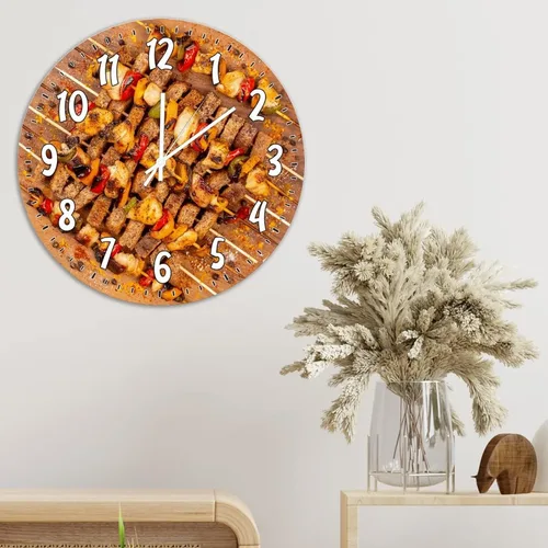 Miniatura 4 de Reloj de pared colgante de carne para barbacoa, sin tictac, para decoración de cocina, cocina, cocina, cocina, cocina, decoración de pared