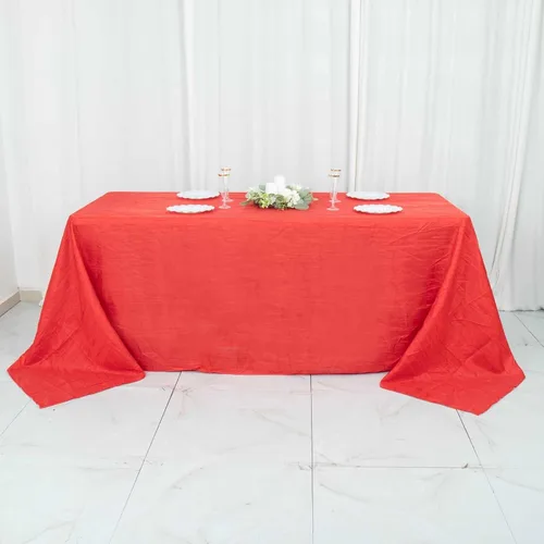 Miniatura 25 de Tableclothsfactory Mantel rectangular de tafetán arrugado de acordeón azul polvoriento, de 60 x 102 pulgadas, perfecto para ceremonias de boda