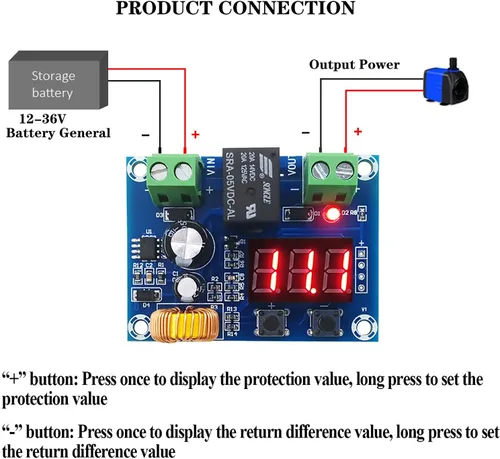 Miniatura 2 de Interruptor de desconexión de protector digital de bajo voltaje XH-M609, módulo de protección de voltaje CC 12V-36V Módulo de protección de circuito