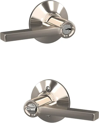 Miniatura 18 de Schlage F10 LAT 626 CEN Latitude - Manilla de puerta con moldura Century, cerradura de paso para pasillo y armario, cromo satinado