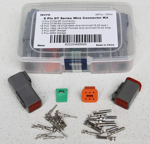 Miniatura 2 de Kit de conector de cable de la serie DT de 6 pines, sellado macho y hembra, impermeable, conector de cable eléctrico 16-22 AWG, gris, 64 piezas, 4