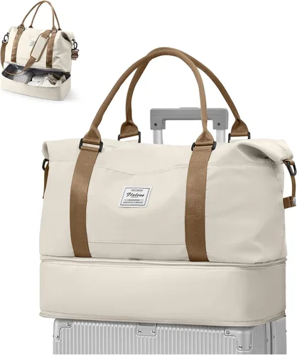 Miniatura 23 de VECAVE Bolsa de viaje para mujer, bolsa deportiva para gimnasio, E20-Púrpura profundo, Grande, Bolsa de viaje