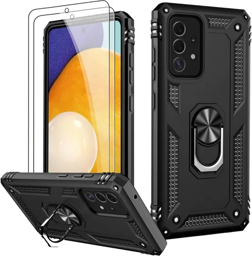Miniatura 8 de LUMARKE Funda para Galaxy A51 4G con protector de pantalla, supera los 16 pies, probada en caídas, de grado militar, con soporte de anillo Rojo