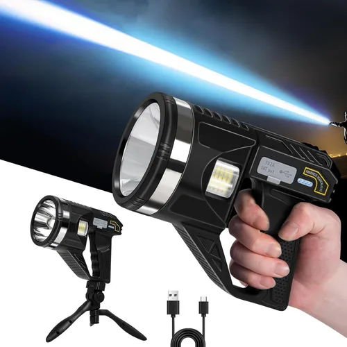 Reflector 1000000 Lúmenes, 6 Modos Linterna Reflector LED Súper Brillante Recargable con Luz COB, Trípode Ajustable, 15000mAh 18Hrs IPX7 Reflectores