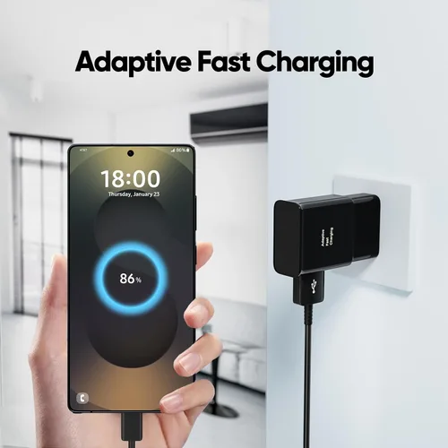 Miniatura 3 de Cargador rápido Andriod, cargador rápido tipo C con cable de carga rápida tipo C de 5 pies para Galaxy S10/S9/S8/S10e/S10+/S8+/S9+/Note 8 9 10 Negro