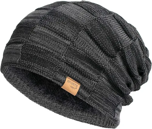 Miniatura 45 de Vgogfly Slouchy Beanie for Men Winter Hats for Guys Cool Beanies Mens Lined Knit Warm Thick Skully Stocking Binie Hat
