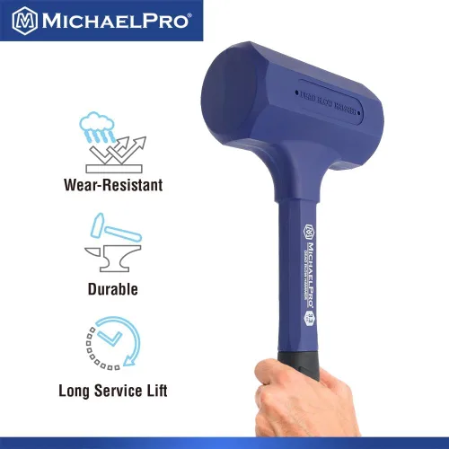 Miniatura 2 de MichaelPro Martillo de golpe muerto de 3.3 libras, a prueba de golpes, potentes golpes de martillo, sin rebote, sin marcas, azul marino industrial