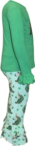 Miniatura 5 de Unique Baby Girls 2pc Matching Outfit For Every Holiday Ruffled Long Sleeve Legging Sets 2