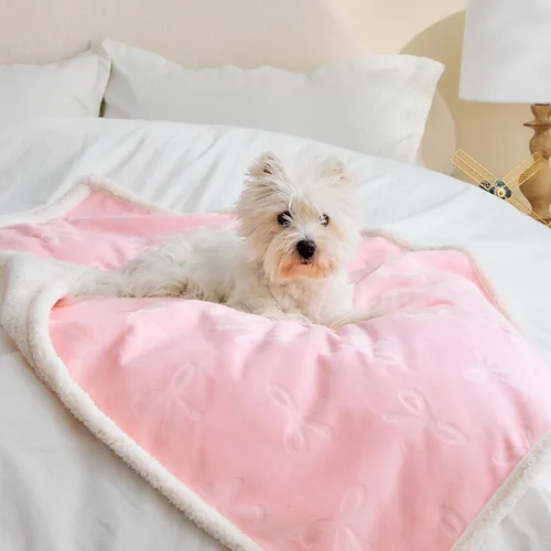 Miniatura 22 de Qeils Manta impermeable calmante para gatos de interior, manta suave y silenciosa de felpa para mascotas, manta gruesa de piel sintética de 500 GSM