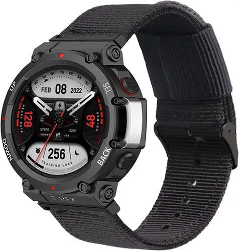 Miniatura 2 de Hijiawee Correas de repuesto aptas para Amazfit T-Rex 2, correa de lona de nailon tejido suave para reloj T-Rex2, hombres y mujeres Negro